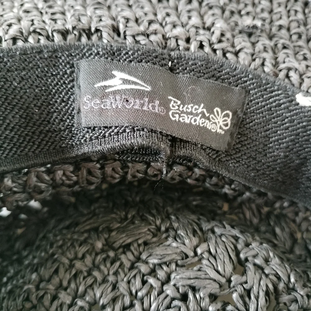 Black Woven Floppy Sun Hat Resortwear Beach Vacation Cruise Pool
